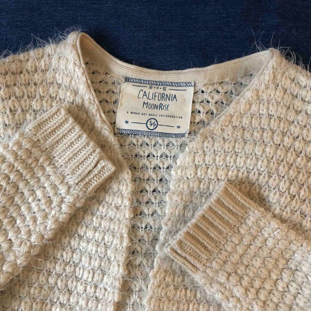 Fuzzy Soft Weave Cardigan, Size S